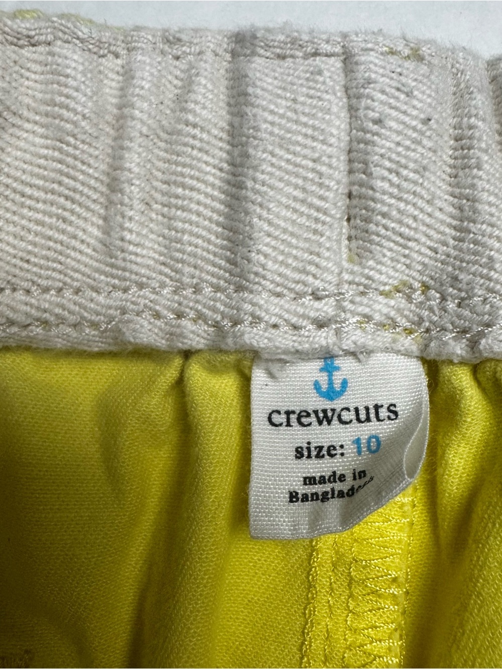 J. Crew Crewcuts Boys' Pull On Dock Shorts In Stretch Chino In Yellow Size: 10